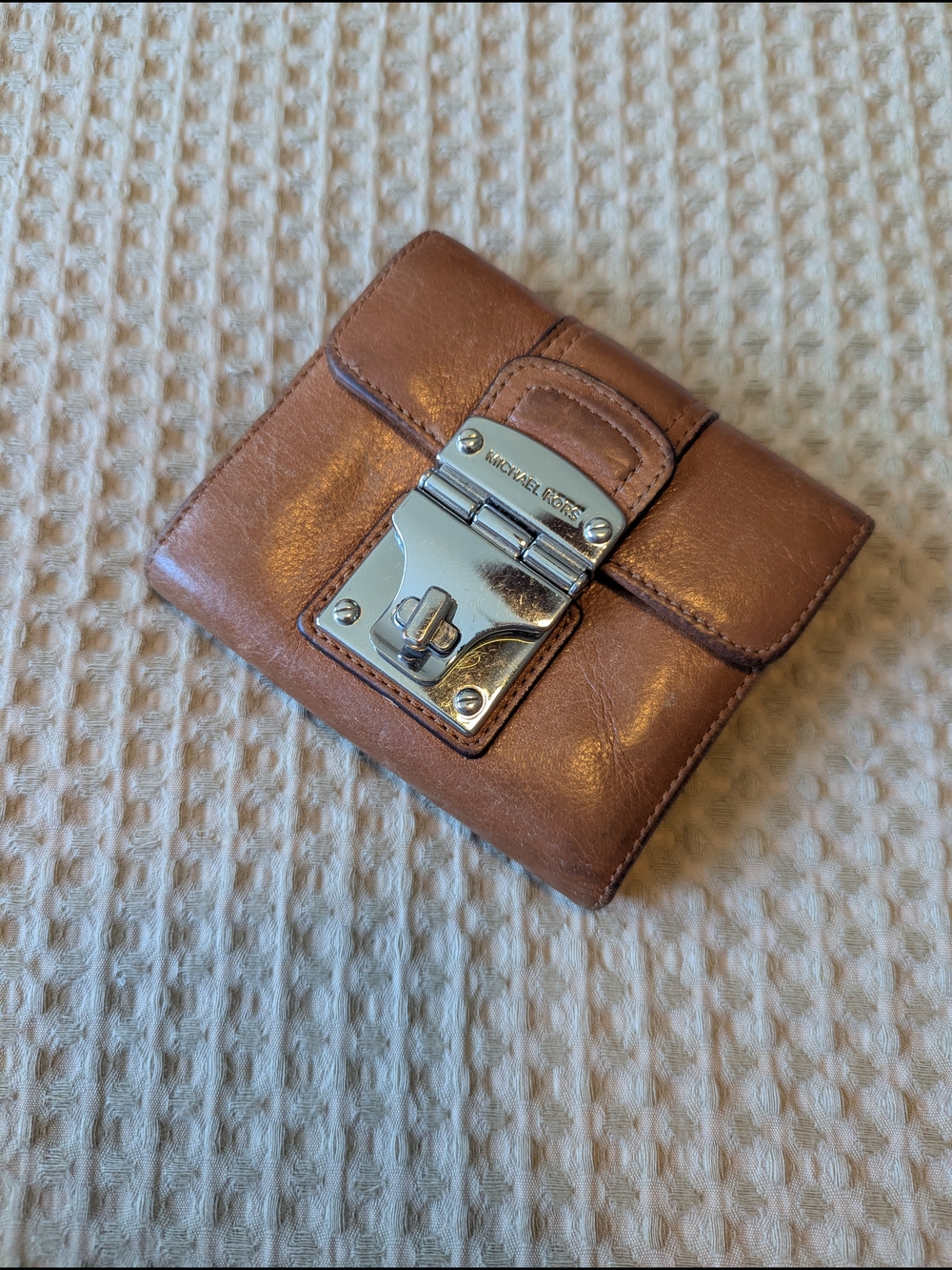 Michael Kors Brown Leather Snap Wallet